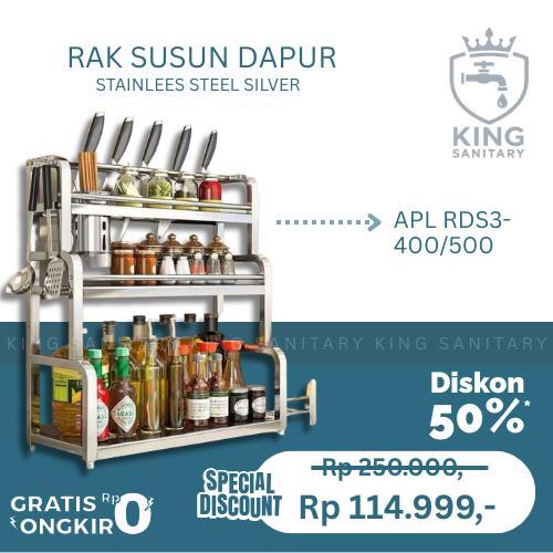 RAK BUMBU 2 SUSUN/ RAK BUMBU 3 SUSUN/ RAK STAINLESS HITAM/ RAK SERBAGUNA