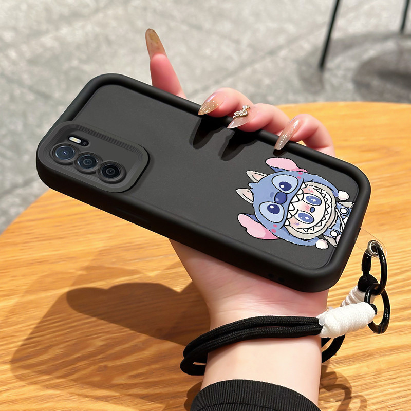 Casing Hp untuk OPPO A16 A16s A54s Case Casing HP Softcase ceruk Soft Shell dengan Tali Silikon Kasi