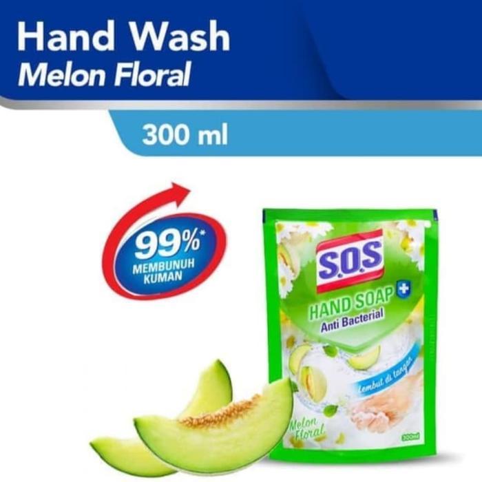 SOS Hand Wash Sabun Cuci Tangan Refill 300ml Antibacterial