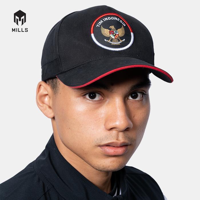 MILLS Topi Tim Indonesia Cap 09104083 Black Hitam