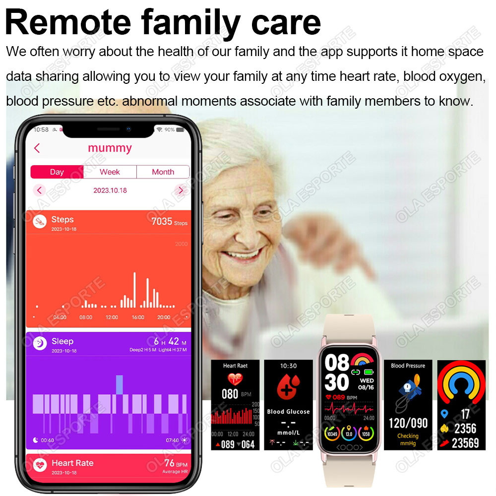 Blood Sugar Body Temperature Smart Band Uric Acid Blood Lipid Pressure Heart Rate Monitor Smart