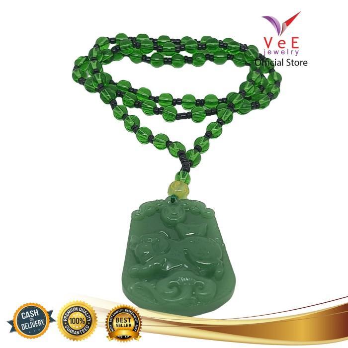 PROMO Kalung Liontin Shio Babi Batu Giok Asli Original Cina - VeE Feng Shui