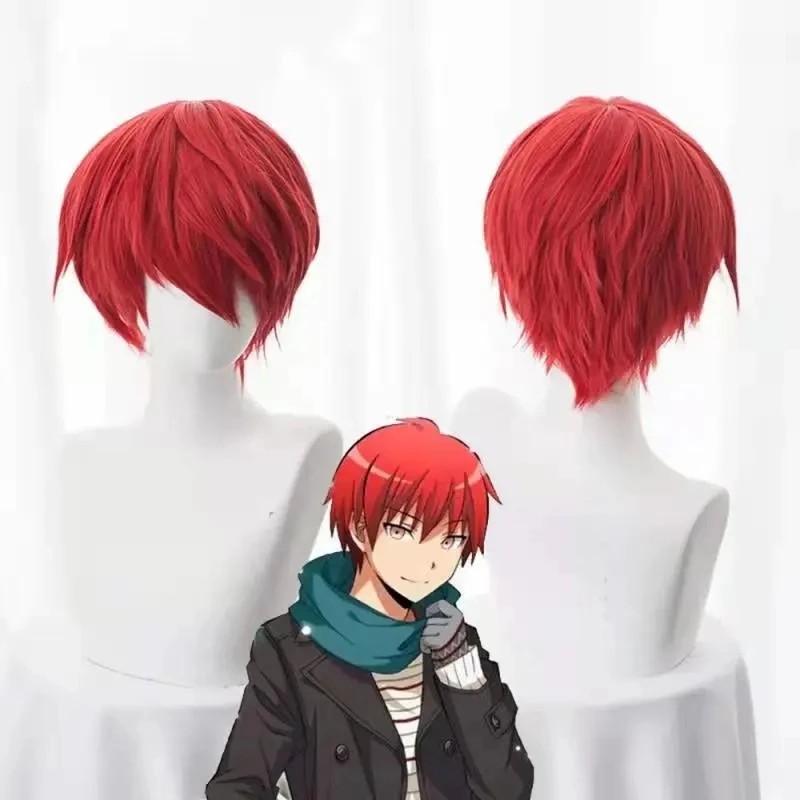 Anime Assassination Classroom Karma Akabane / Akashi Seijuro / Sasori Short Flame Red Cosplay Wig