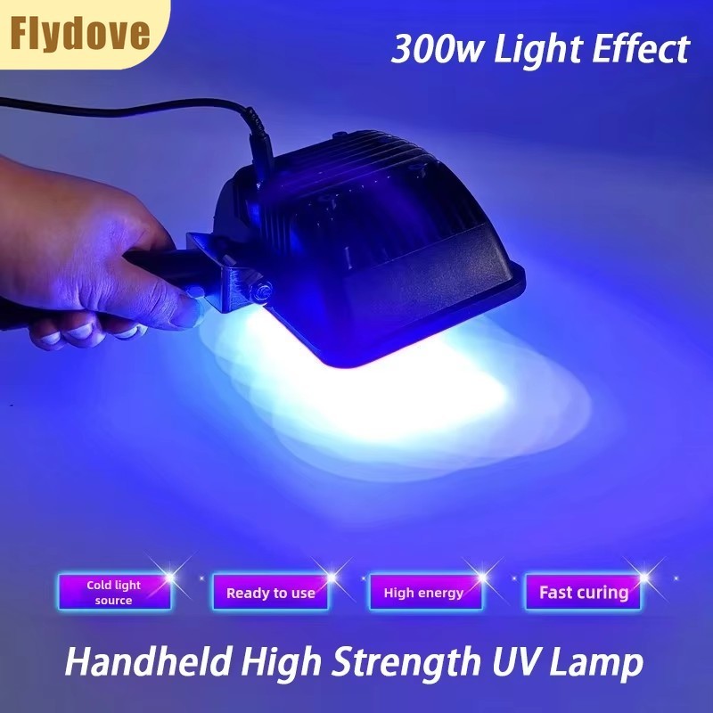 UV Curing Lamp Handheld Portable LED UV Lamp 300W Shadowless Glue Crystal Drip Resin Ink Paint LCD