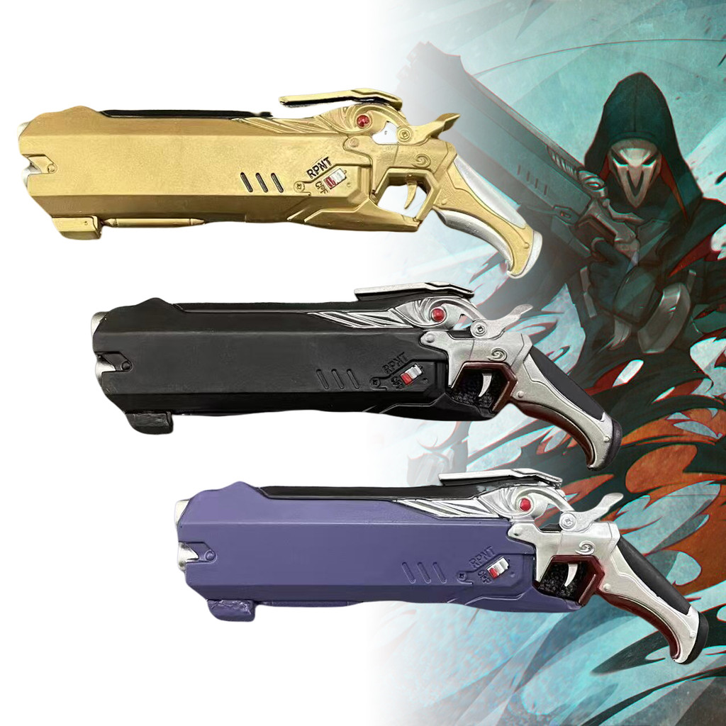 PROMO   11inch PU Reaper Pistol Gun Weapon Anime Overwatch Cosplay Prop Plastic Pistol Gun Real Size