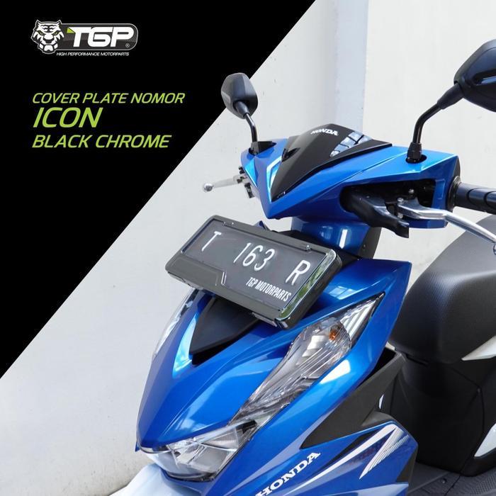 Dudukan Plat Nomor Motor Icon Chrome Aksesoris Variasi Beat Vario Nmax