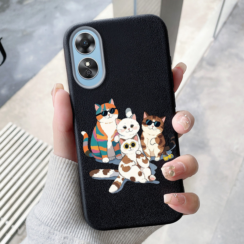 Casing Hp untuk OPPO A17 A17K Case Casing Kulit TPU HP Softcase ponsel silikon tahan Kasing Kekuatan