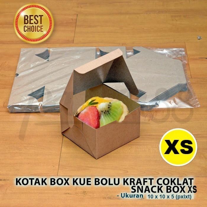 Kotak Snack Box - Dus Kue - Kotak Kue - Box Kue KRAFT COKLAT - XS