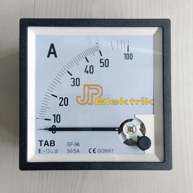 Ampere Meter 50/5A Ac 96X96 Mm Amper Meter Analog Via Ct