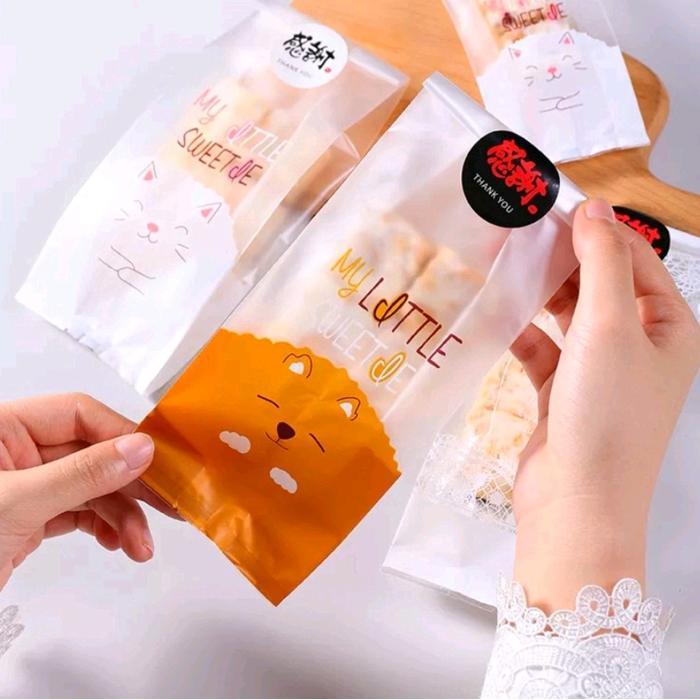 Plastik packaging seal kue muffin/cookies/snack kering (isi 50 pcs)