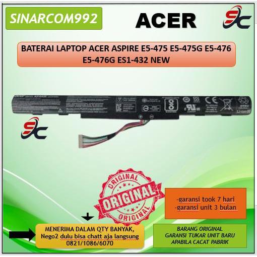 BERGARANSI BATERAI LAPTOP ACER ASPIRE E5-475 E5-475G E5-476 E5-476G ES1-432 ORI