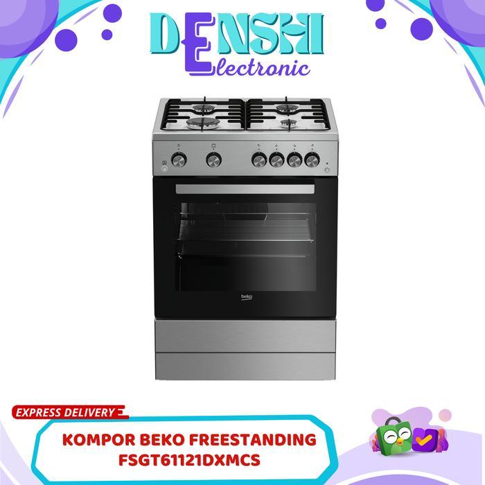 TERLARIS BEKO FSGT61121DXMCS KOMPOR OVEN FREESTANDING COOKER 4 TUNGKU OVEN GAS 60CM FSGT 61121DX MCS