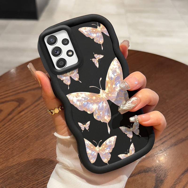 Casing Hp Untuk Samsung A52 4G A52 5G A52s Case Kupu-kupu fluoresen Cesing Wave Gelombang Kesing Fro