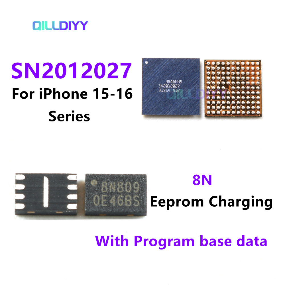 1-10PCS U2 SN2012027 8N Q4EE Eeprom Charging IC Set For iPhone 15 16 15Pro Pro Max Plus With Program