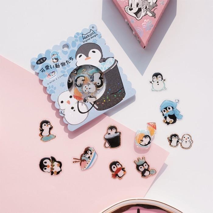 OHSOME NEKONI Sticker Set Stiker Anak DIY Animal Corgi Penguin Dino Cat