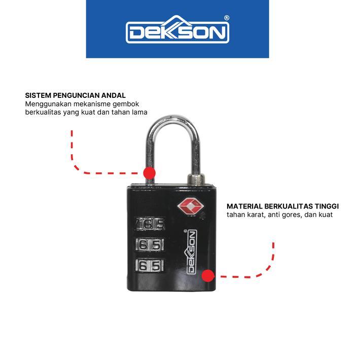 DEKKSON Padlock Gembok Koper TSA 3533
