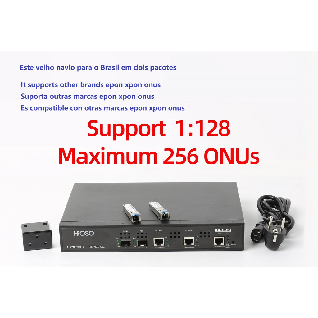 SPECIAL HIOSO 2PORT EPON OLT 2PON WEB SNMP CLI Compatible HUAWEI ZTE FIBER HOME EPON XPON ONUs TGQID