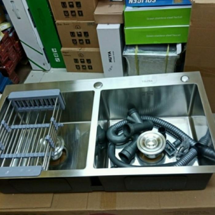 BAK CUCI PIRING 2 LUBANG STAINLES/KITCHEN SINK 8245 MODEL ONAN BOLZANO