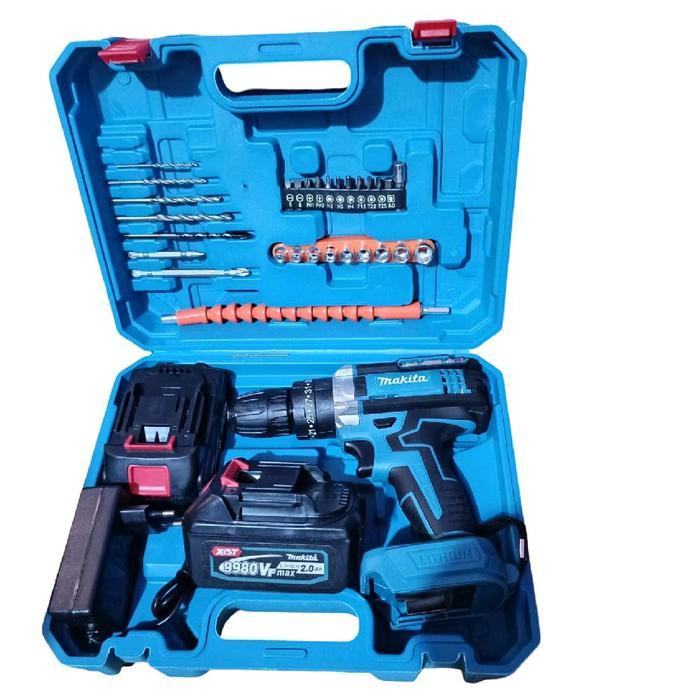 Bor Makita Baterai Cordless Socket LXT, 2pcs baterai 9980vf 10cell fullset, unit original