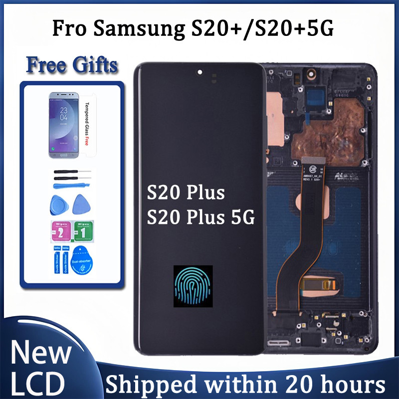 6.7" AMOLED LCD For Samsung S20 Plus LCD Display Touch Screen With Frame For Samsung S20+ 5G