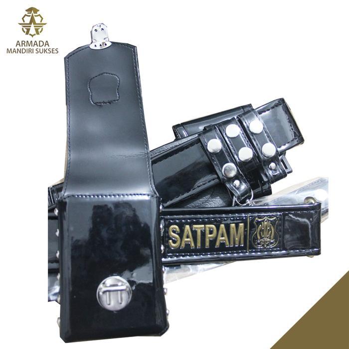 Kopel Set Satpam Hitam Variasi Ukuran Atribut Seragam Satpam