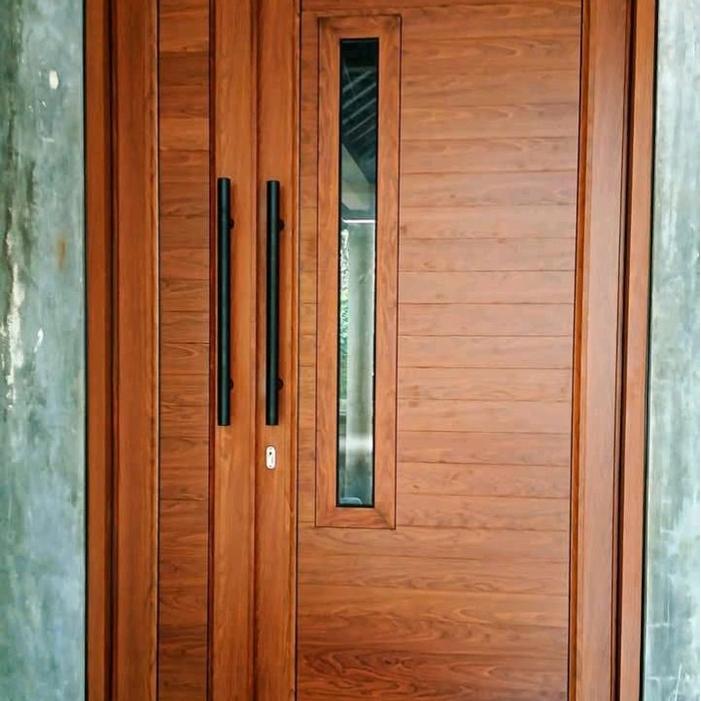 Pintu aluminium motif kayu - HITAM