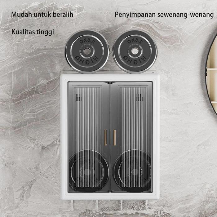 Rak Dinding Tempel Rak Kamar Mandi Tempel Rak Bumbu Dapur Dinding Plastik Dapur Lemari Dinding Anti