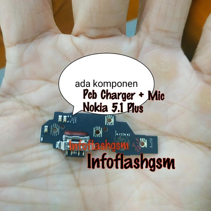 PCB CONNECTOR CHARGER CAS MIC NOKIA 5.1 PLUS X5 ADA IC