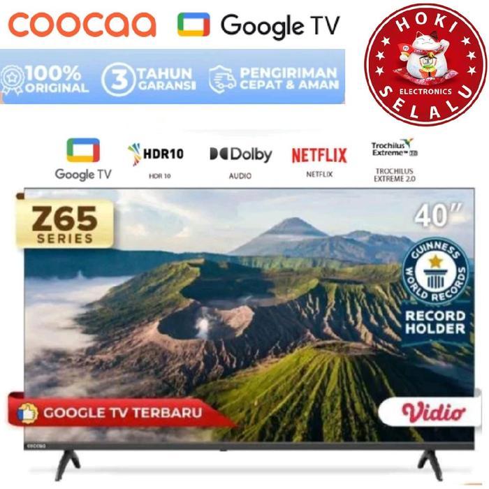 Coocaa Smart Google LED TV 40 Inch 40Z65 Full HD FHD 2K Dolby Digital Flicker Free Eye Care TV