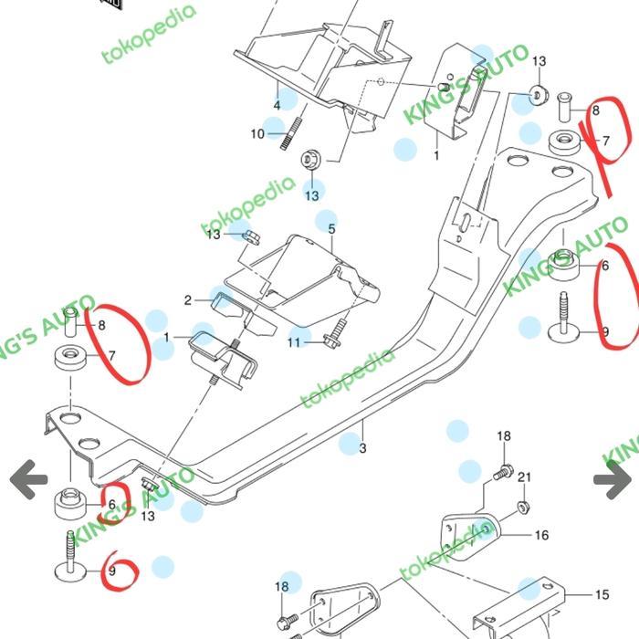 New Karet Body / Sasis Mesin Futura 1.5 Efi - Carry 1.5 Efi Asli Code Gti55