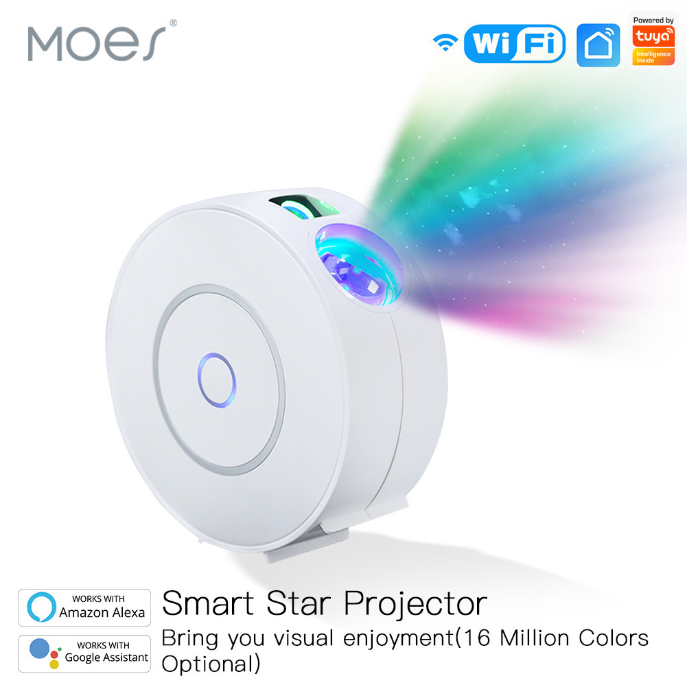 MOES Tuya WiFi Smart Star Projector Galaxy for Holiday Party APP Control Smart Home Nebula Projector