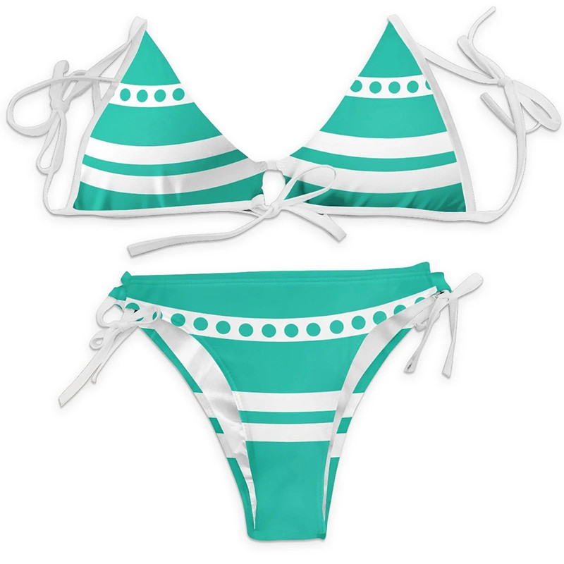 Anime Cartoon Printing Swimsuit Bikini Nami Cosplay Women Summer Swimwear Outfits Halloween Party