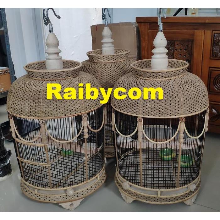 KANDANG BURUNG PERKUTUT ROTAN MODEL RAJUT SANGKAR KUTUT ANYAMAN LOKAL Gratis Ongkir