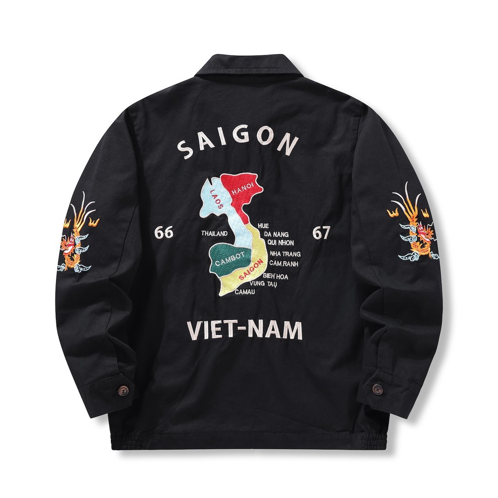 1960's Vietnam War Sukajan Vntage Tokyo Windbreaker Retro Bomber Work Tiger Japanese VIET-NAM