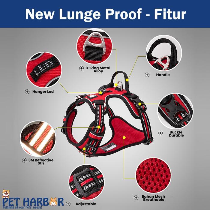 Truelove No-Pull Dog Harness Harness Anjing Rompi Anjing Reflective Harness Harness Anjing Besar