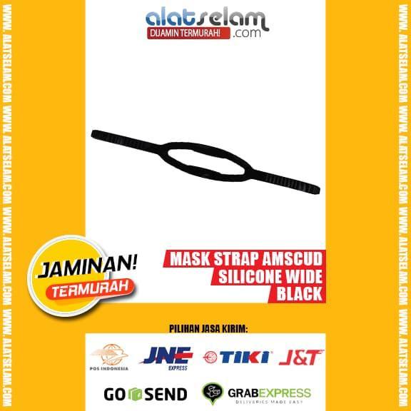 Alat Selam Mask Strap AmScuD Silicone Wide Snorkeling - BLACK 9909069