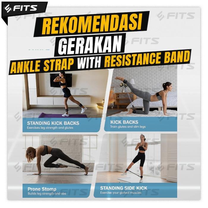 Fits 2 In 1 Set Ankle Strap Resistance Band Ankle Support For Gym Terbaik