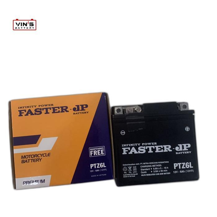 Aki Motor Faster Ptz6L/Gtz7S 12V 6 Ah Untuk Nmax/Aerox/Vario125/Satria