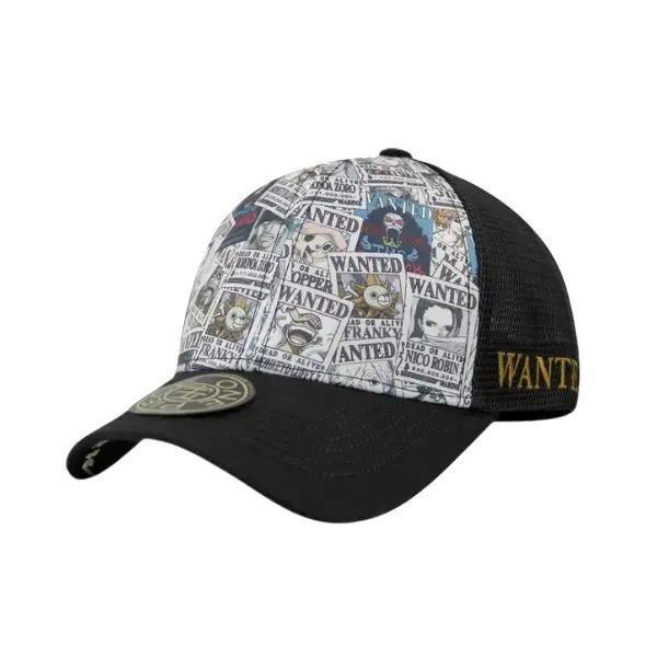 Topi Angel New Era X One Piece Wanted All Over Logo Collab Anime Trucker Hat Osfm Impor Taiwan 100%