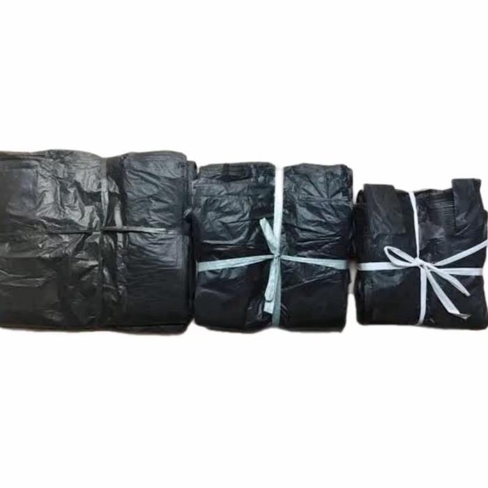 "New" Kresek plastik kantong plastik hitam kiloan 1kg warna hitam uk kecil sedang besar kresek