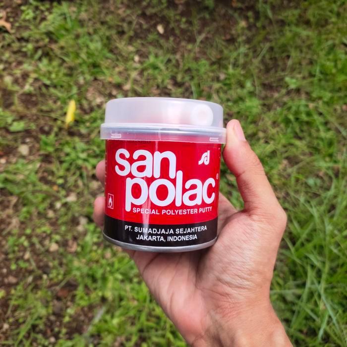 "New" Dempul Sanpolac 250gr / Sanpolak Kecil / Dempul Mobil Motor Kayu Besi