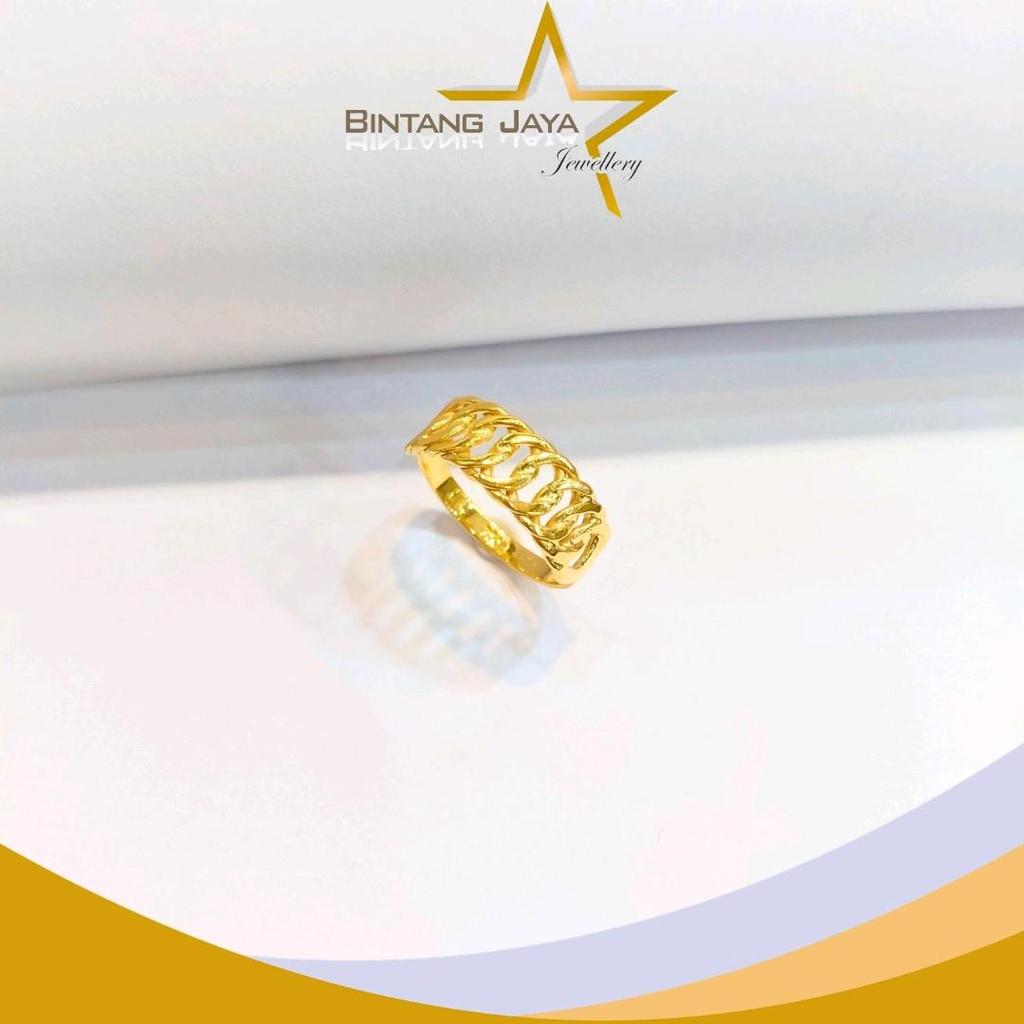 Cincin Emas - Atas Rantai - Kadar 15K - Berat 1,99gr - Size 12.5 - Model Jarang Ada (LJ)