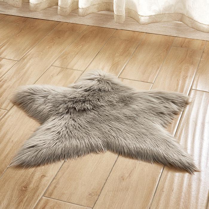Faux Fur Carpet Long Plush Shaggy Fluffy Star Shape Carpets Long Hair