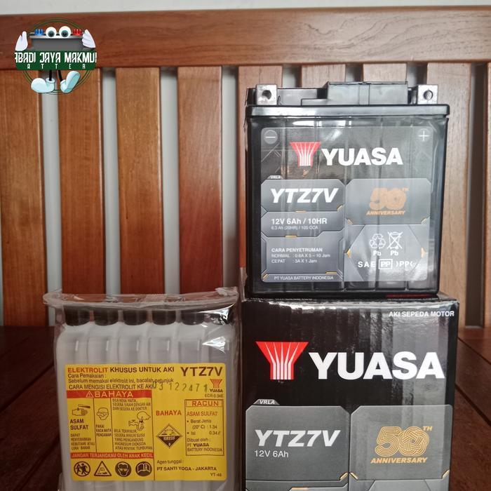 Aki Original Yuasa Ytz7V Untuk Yamaha Nmax, Aerox 155 Aki Kering