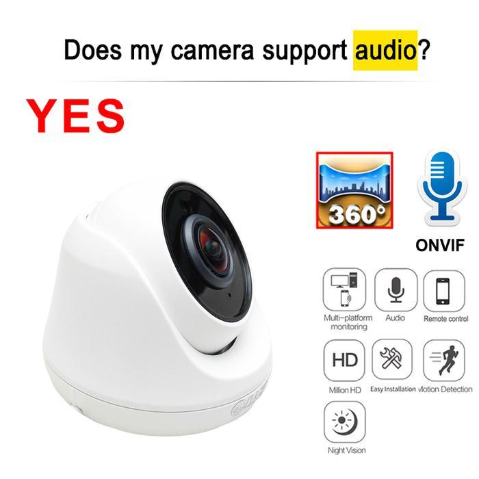 Jienuo 1080P 3Mp 4Mp Poe Camera Ip 1.7Mm Panoramic Fisheye Lens Cctv