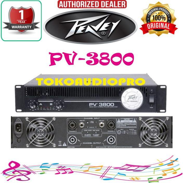Peavey Pv3800 2-Channel Power Amplifier Peavey Pv-3800 Original Co