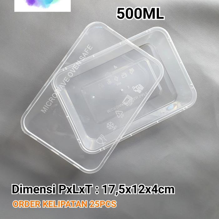 Kotak Makan Plastik 500ML Thinwall / Food Container Thin Wall