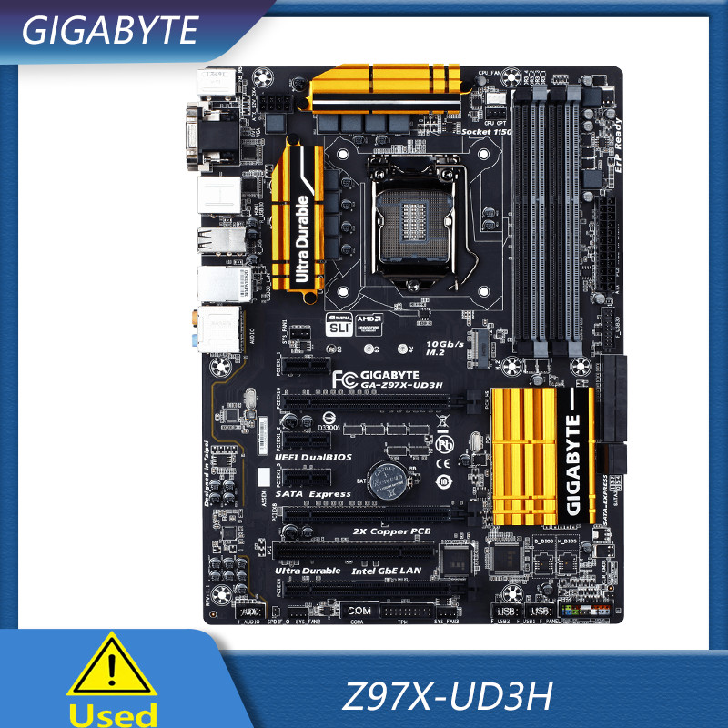 Gigabyte Z97X Ud3H Motherboard Lga1150 Ddr3 32G Vga+Dvi+Hdmi Atx