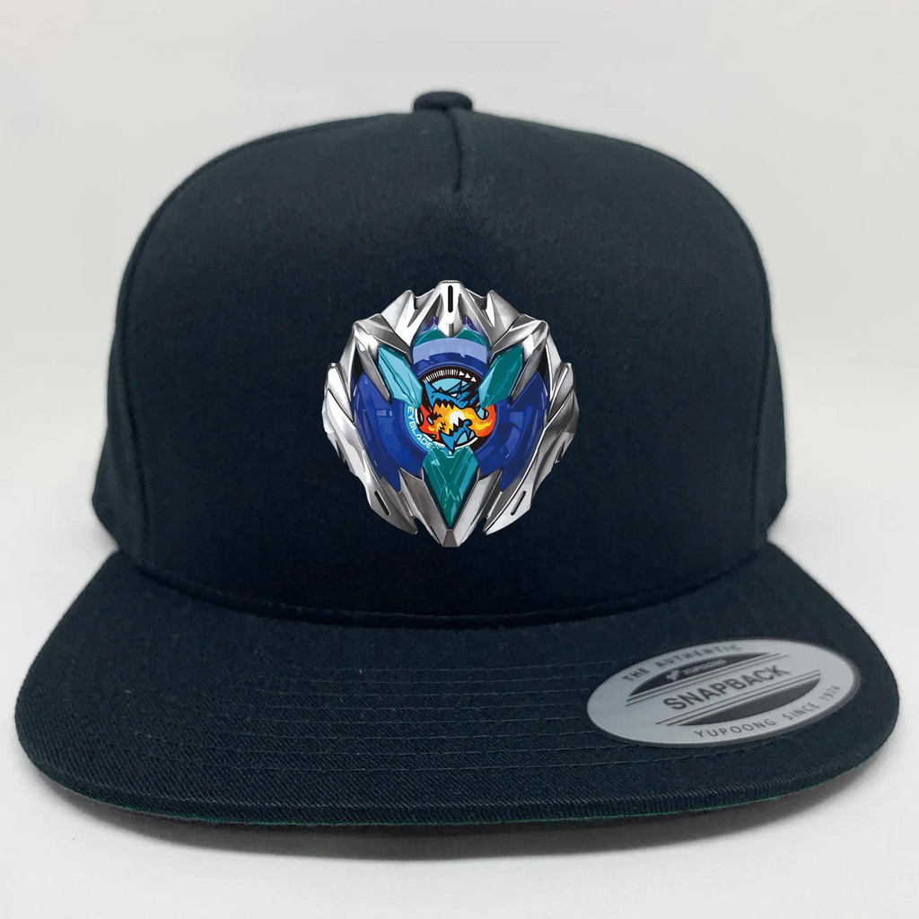 Topi Snapback Anime Beyblade X Gear Chip logo Dran buster