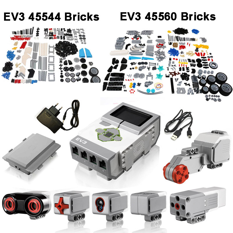 Technical EV3 Mindstorms 45544 45560 Color Touch Gyro Ultrasound Sensos Electronics Parts DIY